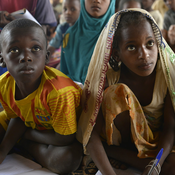 Children attending class