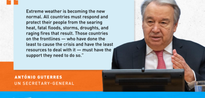 Climate appeal quote card from UN SG