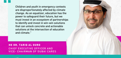 Climate appeal quote card from Dubai Cares