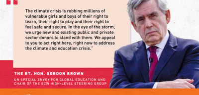 Climate appeal quote card from the Rt Hon Gordon Brown