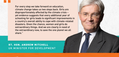 Climate appeal quote card from the UK