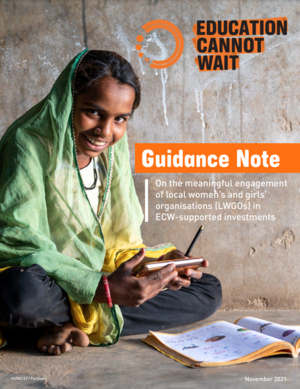 Cover of a Guidance Note shows girls sitting on the ground reading a book.