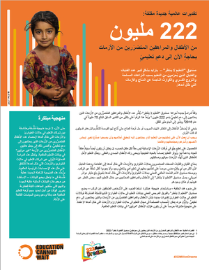 ECW Global Estimates brief cover page in Arabic