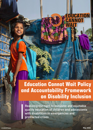 Girl carrying a book bag outside her home