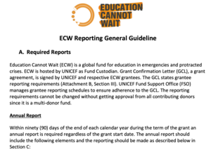 ECW Reporting General Guideline - FR