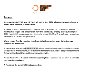 ECW Webinar Compiled Q&amp;A