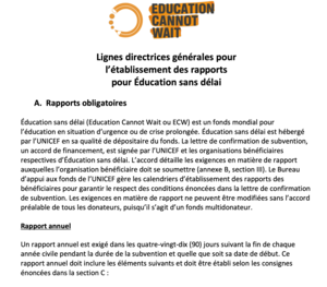 ECW Reporting General Guideline - FR