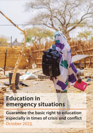 Cover of EiE Policy Brief from Spanish CSOs