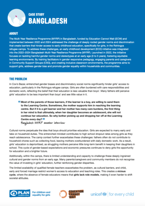 PLAN – Bangladesh Case Study Cover