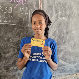 Girl attending class