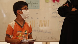 Rafat at the ECW-supported Learning Centre in Idlib, northwest Syria. © UNICEF/Syria 2021/Dadoul