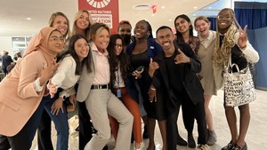 Yasmine Sherif and youths