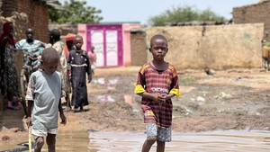 Children in Sudan affected by the floods