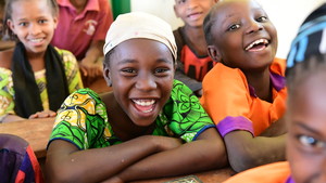 Girls smiles in class