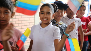 Children at an ECW supported school
