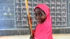 Girl attending class