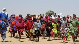 Children outside their school