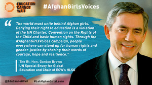 The Rt. Hon. Gordon Brown AfghanGirlsVoices' quote card