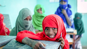 Girl attending class