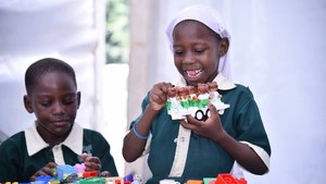kids playing with lego