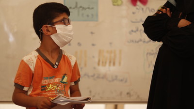Rafat at the ECW-supported Learning Centre in Idlib, northwest Syria. © UNICEF/Syria 2021/Dadoul