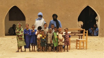 Teachers and students in Mali