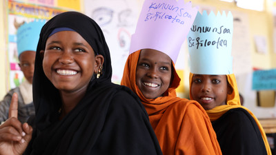 Children in Ethiopia smile