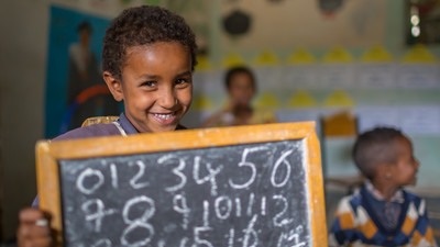 Child attending school