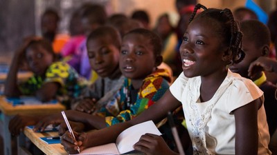 Child attending school