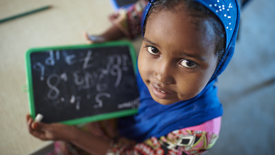 Girl attending class