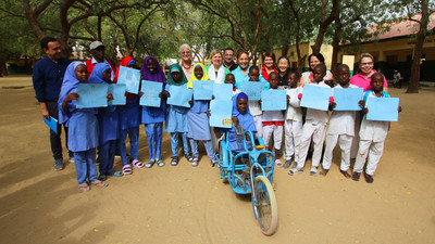 Photo of children holding pictures in Nigeria