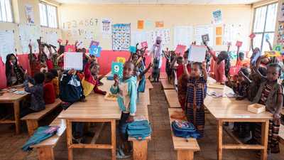 Children in a pre-primary classroom in Ethiopia.