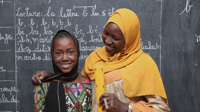 Student and teacher in Mali.