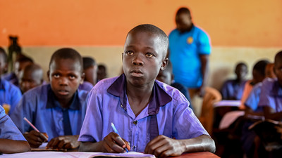 Children attending class