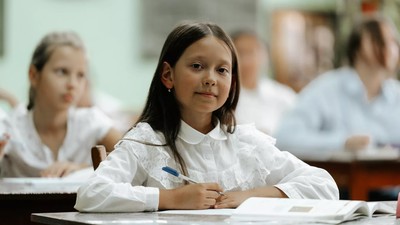 school girl in a classroom