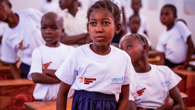 Girl attending class