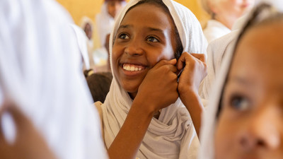 Girl attending class