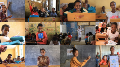 Collage of students in Ethiopia.