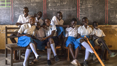 Children in a classroom in South Sudan.