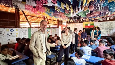 Dominik Stillhart inside a classroom in Cox’s Bazar