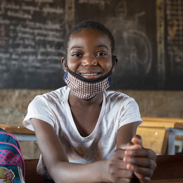 Girl in a classroom in Burkina Faso