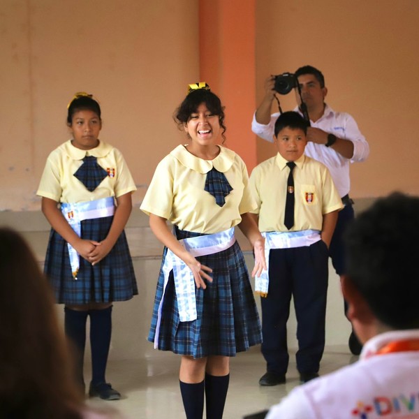 Girl in Peru speaking.