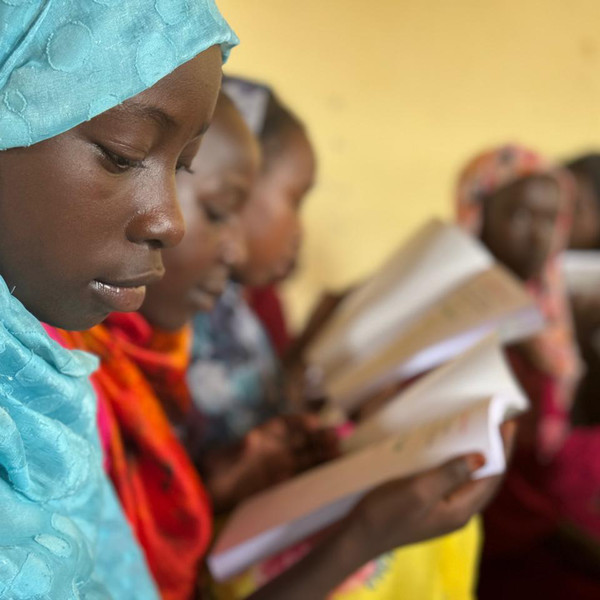 Girls ready to learn in class