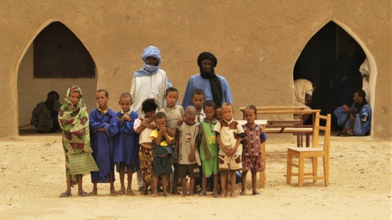 Teachers and students in Mali
