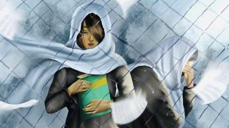 Illustration of girls in Afghanistan