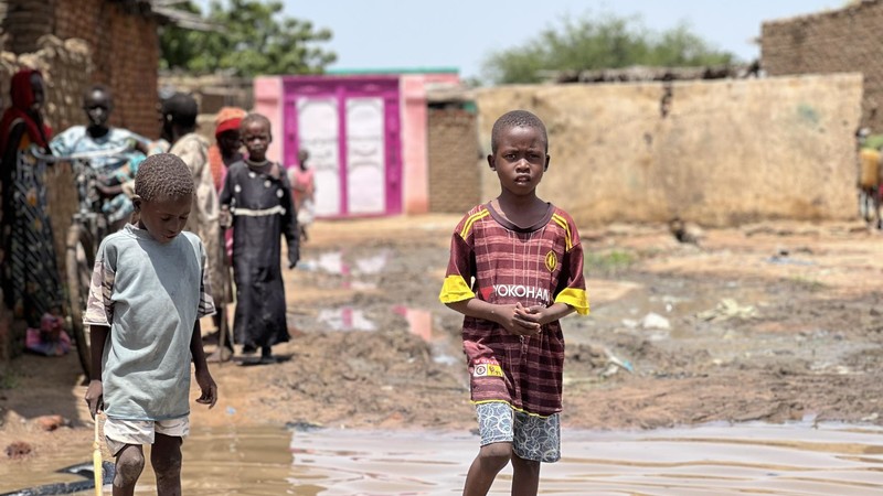Children in Sudan affected by the floods