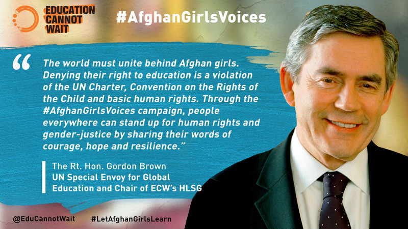 The Rt. Hon. Gordon Brown AfghanGirlsVoices' quote card