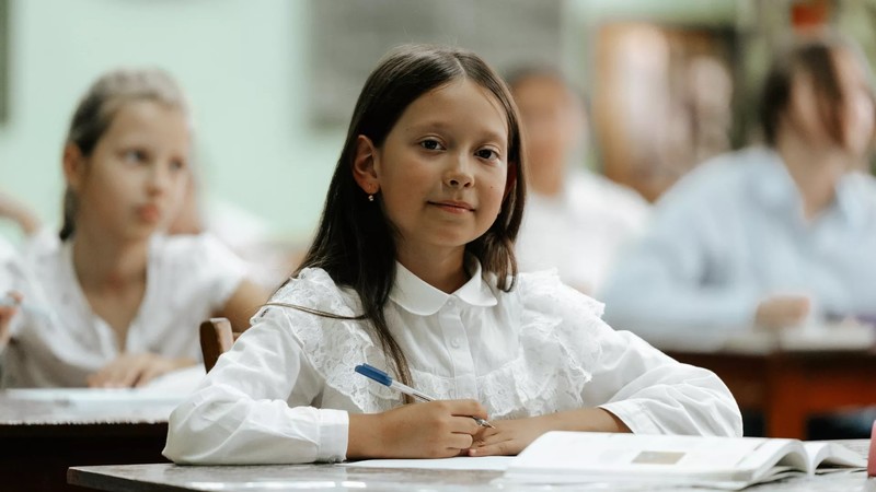 school girl in a classroom