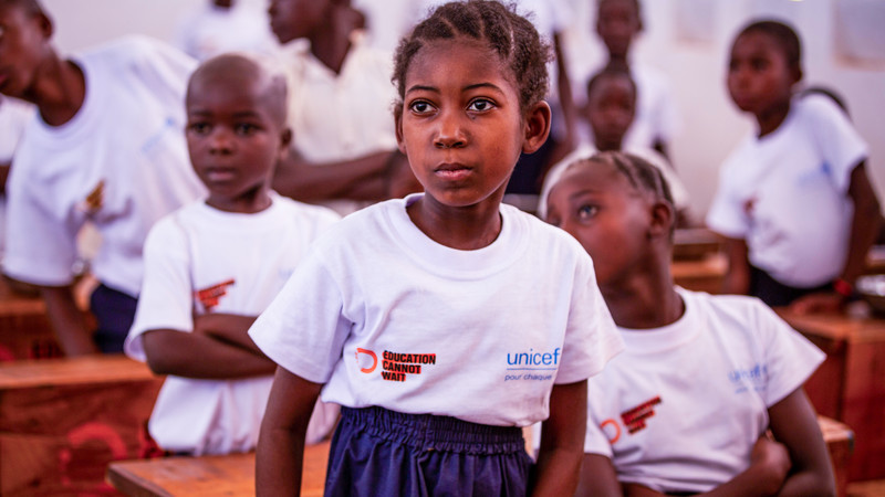 Girl attending class