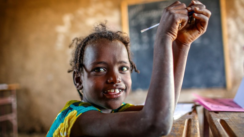 school girl in a classroom